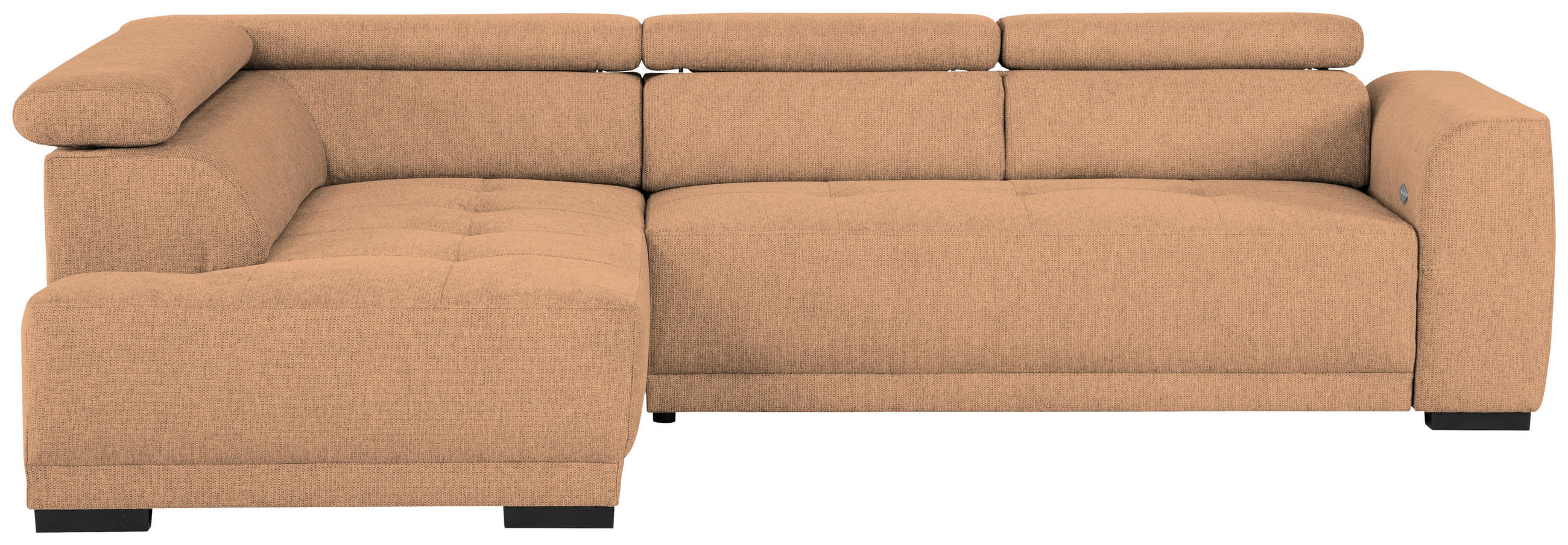 ECKSOFA Rostfarben Struktur  - Rostfarben/Schwarz, Design, Kunststoff/Textil (205/284cm) - Xora