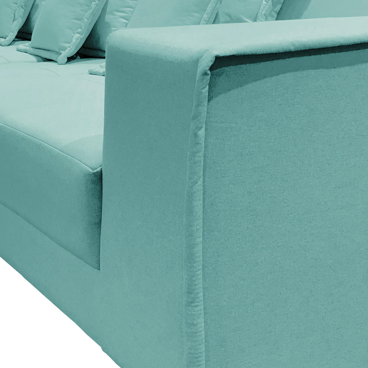 BIGSOFA in Textilgeflecht Hellblau  - Schwarz/Hellblau, Design, Kunststoff/Textil (289/85/110cm) - Livetastic