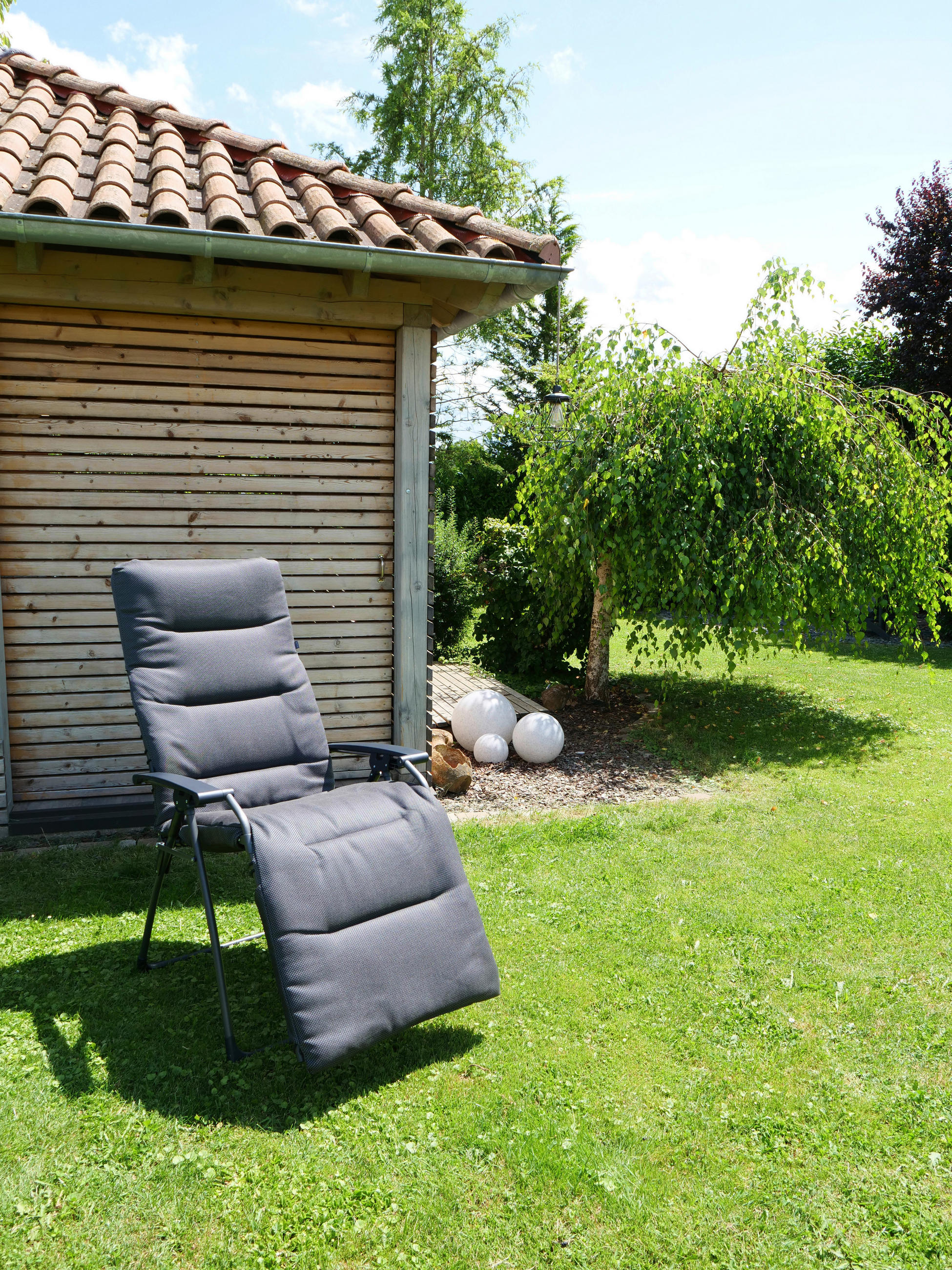 GARTEN-RELAXSESSEL Stahl  - Anthrazit, KONVENTIONELL, Kunststoff/Textil (71/130/64cm)