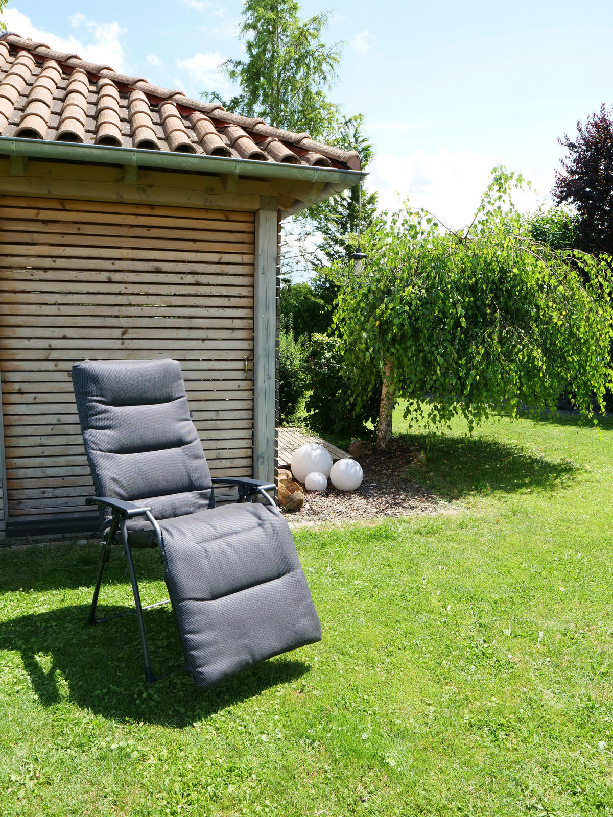GARTEN-RELAXSESSEL Stahl  - Anthrazit, KONVENTIONELL, Kunststoff/Textil (71/130/64cm)