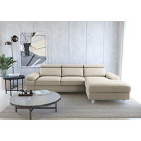 ECKSOFA in Mikrofaser Silberfarben  - Silberfarben, Konventionell, Textil/Metall (182/82/260cm) - Trendmanufaktur