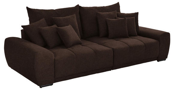 BIGSOFA Samt Dunkelbraun - Dunkelbraun/Schwarz, KONVENTIONELL, Holz/Textil (280/67/120cm) - Carryhome
