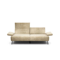 2,5-SITZER Samt Naturfarben  - Schwarz/Naturfarben, Design, Textil/Metall (204-234/85/86-94cm) - SENSOO