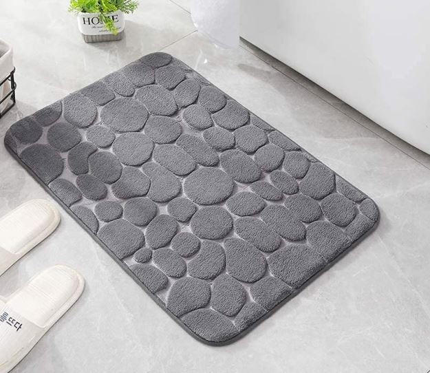 BADEMATTE Anthrazit 60/90 cm  - Anthrazit, Trend, Kunststoff/Textil (60/90cm) - Esposa