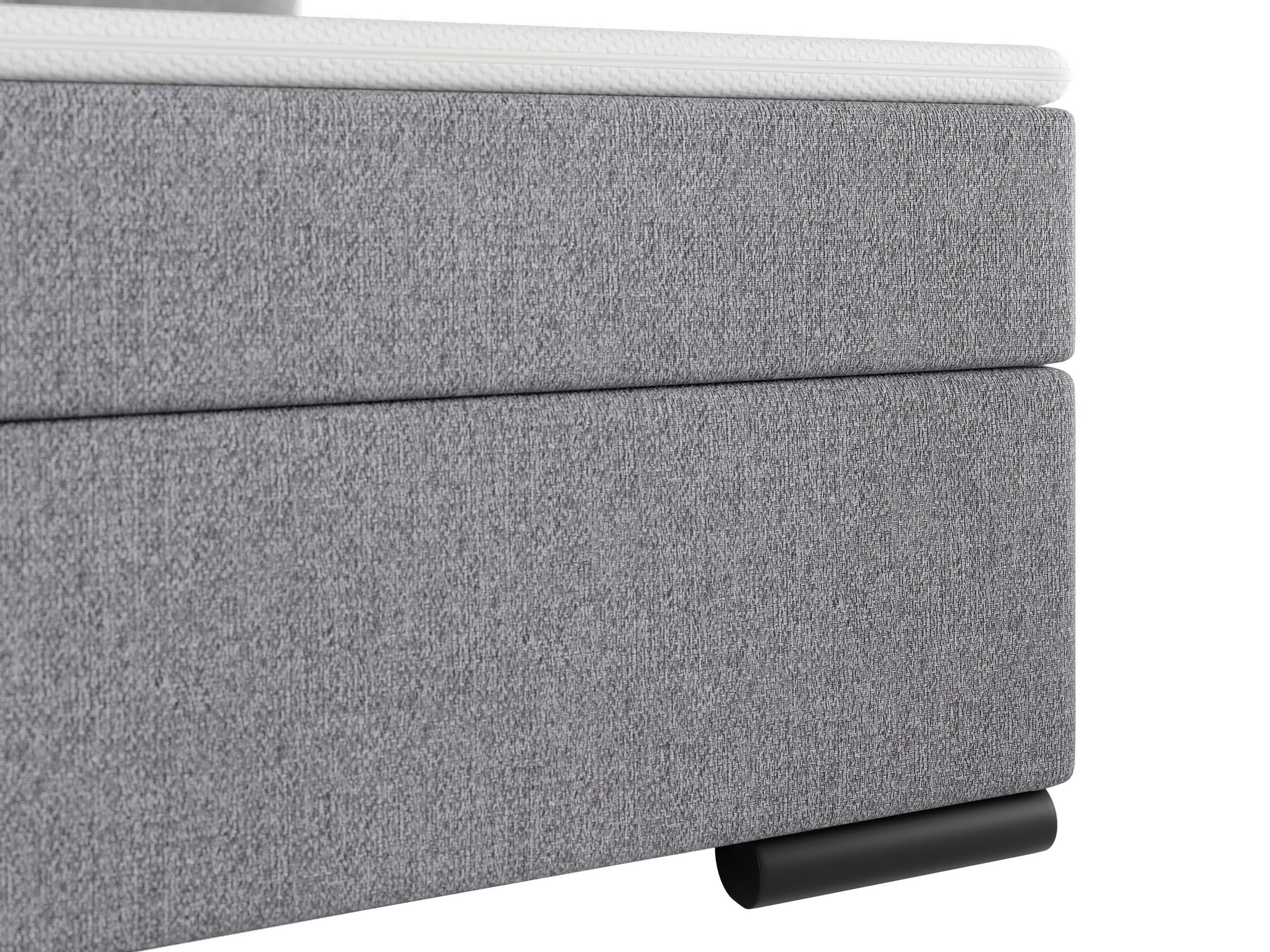 Thumbnail - Mid.you Boxspringbett, Hellgrau, Textil, Kiefer, massiv, H3, Höhe ca. 16 cm, 140x200 cm, Stoffauswahl, Topper durchgehen...