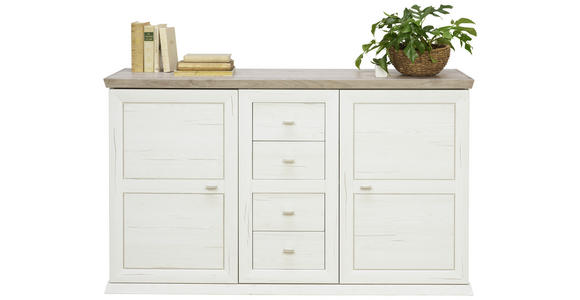 SIDEBOARD Grau, Weiß Einlegeböden  - Weiß/Grau, LIFESTYLE, Holzwerkstoff/Metall (149/89,5/43cm) - Hom`in