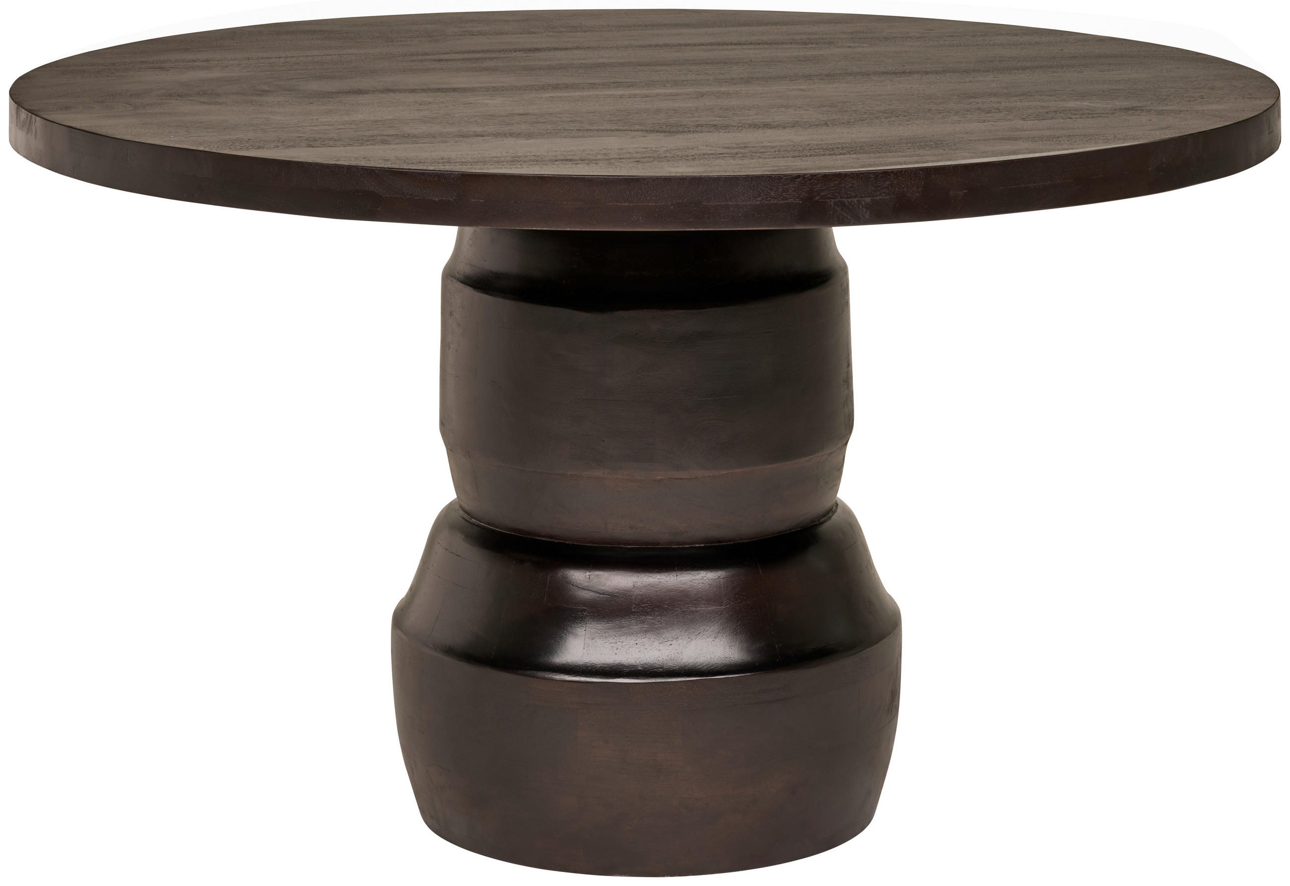 ESSTISCH Echtholz  Holz rund Walnussfarben  - Walnussfarben, MODERN, Holz (135ml) - Livetastic