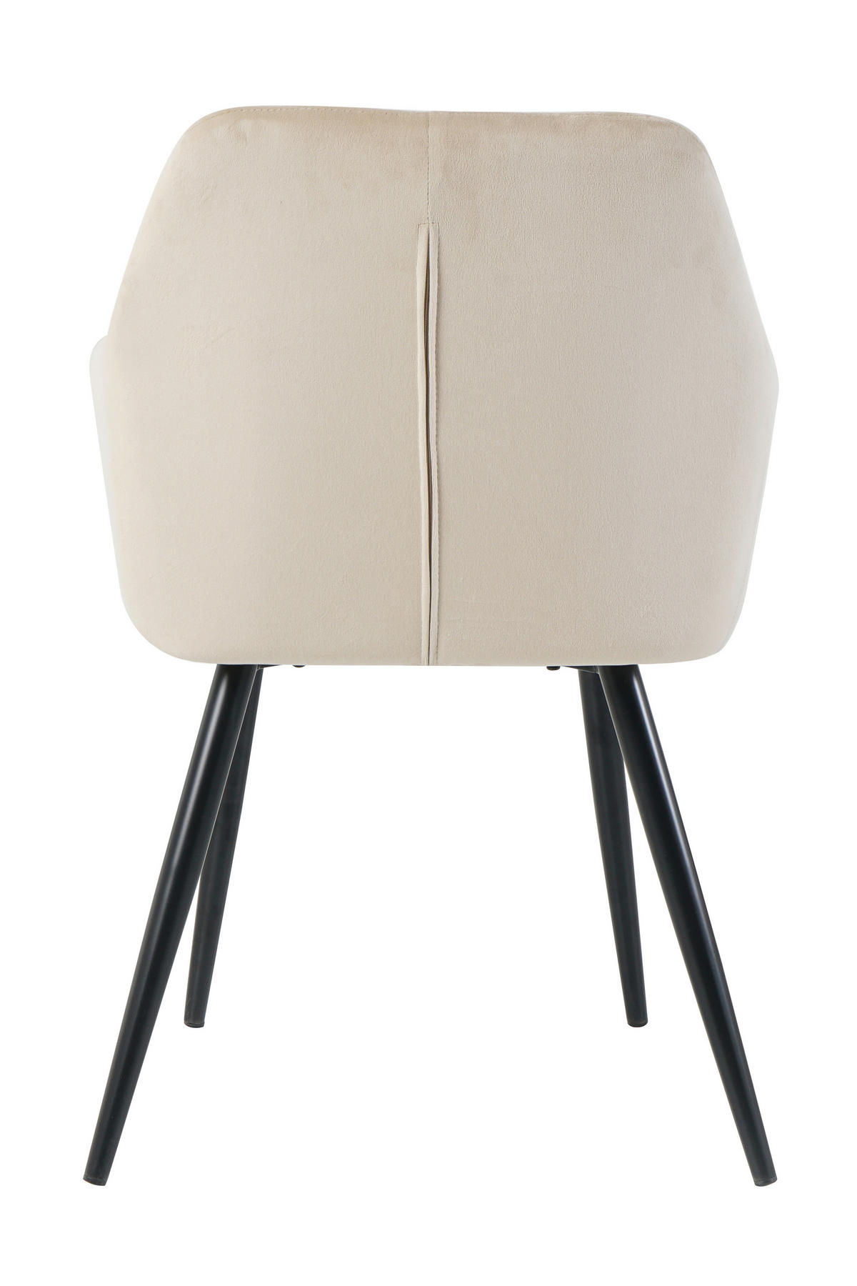 ARMLEHNSTUHL-SET 2 Stück  in Samt  - Beige/Schwarz, Design, Textil/Metall (59/83/62cm) - Livetastic