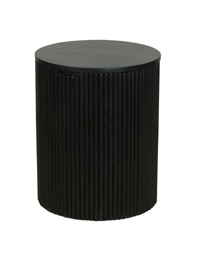 BEISTELLTISCH Mangoholz massiv Schwarz rund  - Schwarz, Design, Holz (40/50/40cm) - MID.YOU