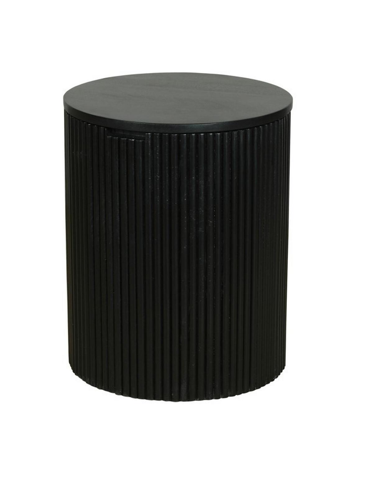 BEISTELLTISCH Mangoholz massiv Schwarz rund  - Schwarz, Design, Holz (40/50/40cm) - MID.YOU