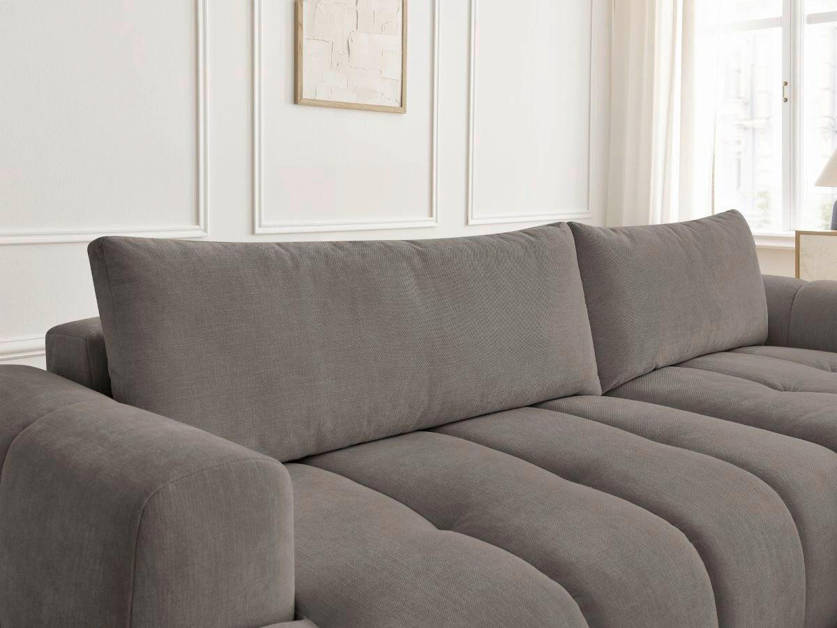 ECKSCHLAFSOFA FUJI Leinenoptik Taupe  inkl.  - Taupe/Schwarz, MODERN, Kunststoff/Textil (292/160cm)