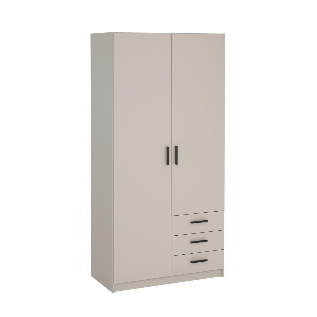 KLEIDERSCHRANK 98,5/200,4/49,8 cm,  in Kaschmir, 2-türig  - Kaschmir/Schwarz, Basics, Holz/Metall (98,5/200,4/49,8cm) - MID.YOU