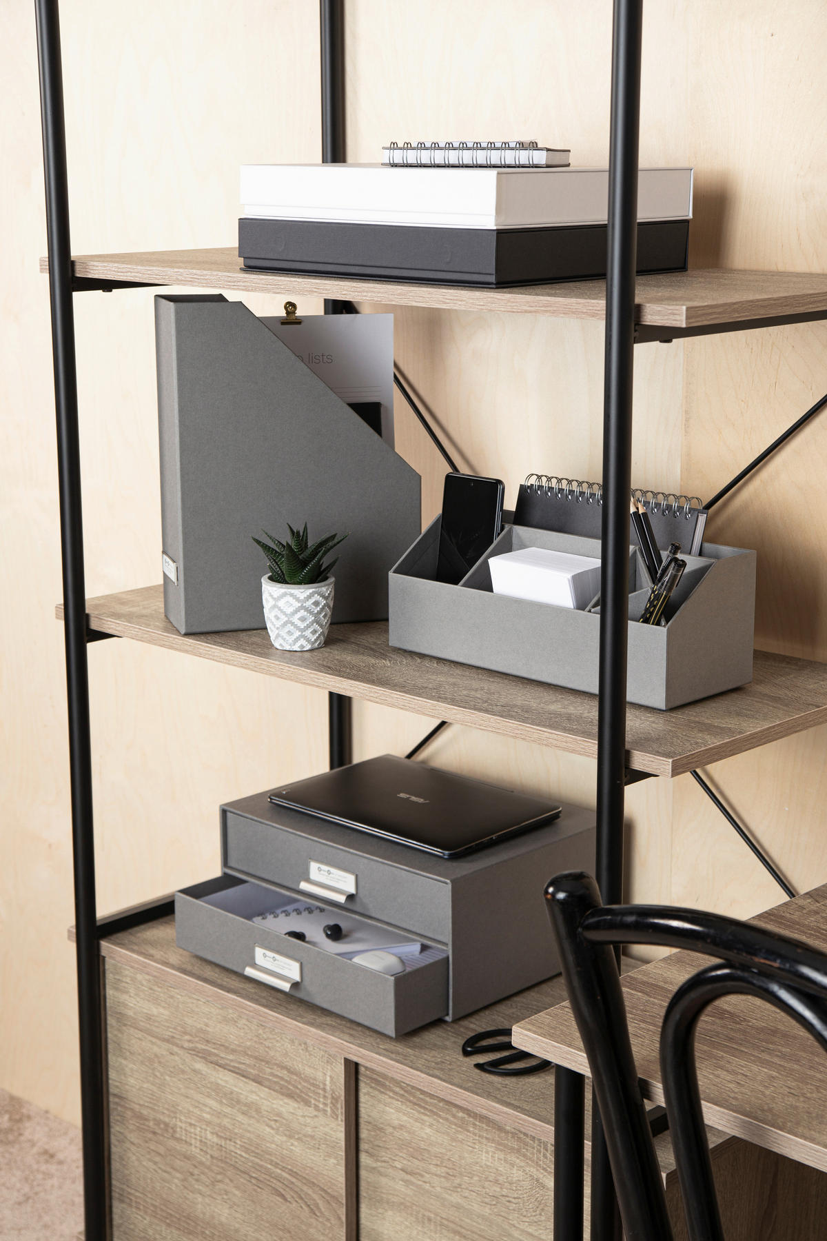 TISCHORGANIZER    12.5/33/12.5 cm  - Grau, Basics, Karton/Papier (12.5/33/12.5cm)