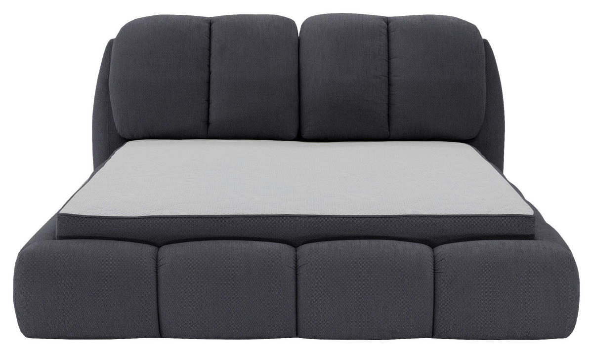 POLSTERBETT 180/200 cm,  in Anthrazit, gepolstertes Kopfteil, Lattenrost, Bettkasten,  - Anthrazit/Schwarz, Design, Holz/Kunststoff (180/200cm) - Chameo