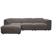 ECKSOFA  Cord Braun  - Schwarz/Braun, Design, Kunststoff/Textil (163/275cm) - MID.YOU