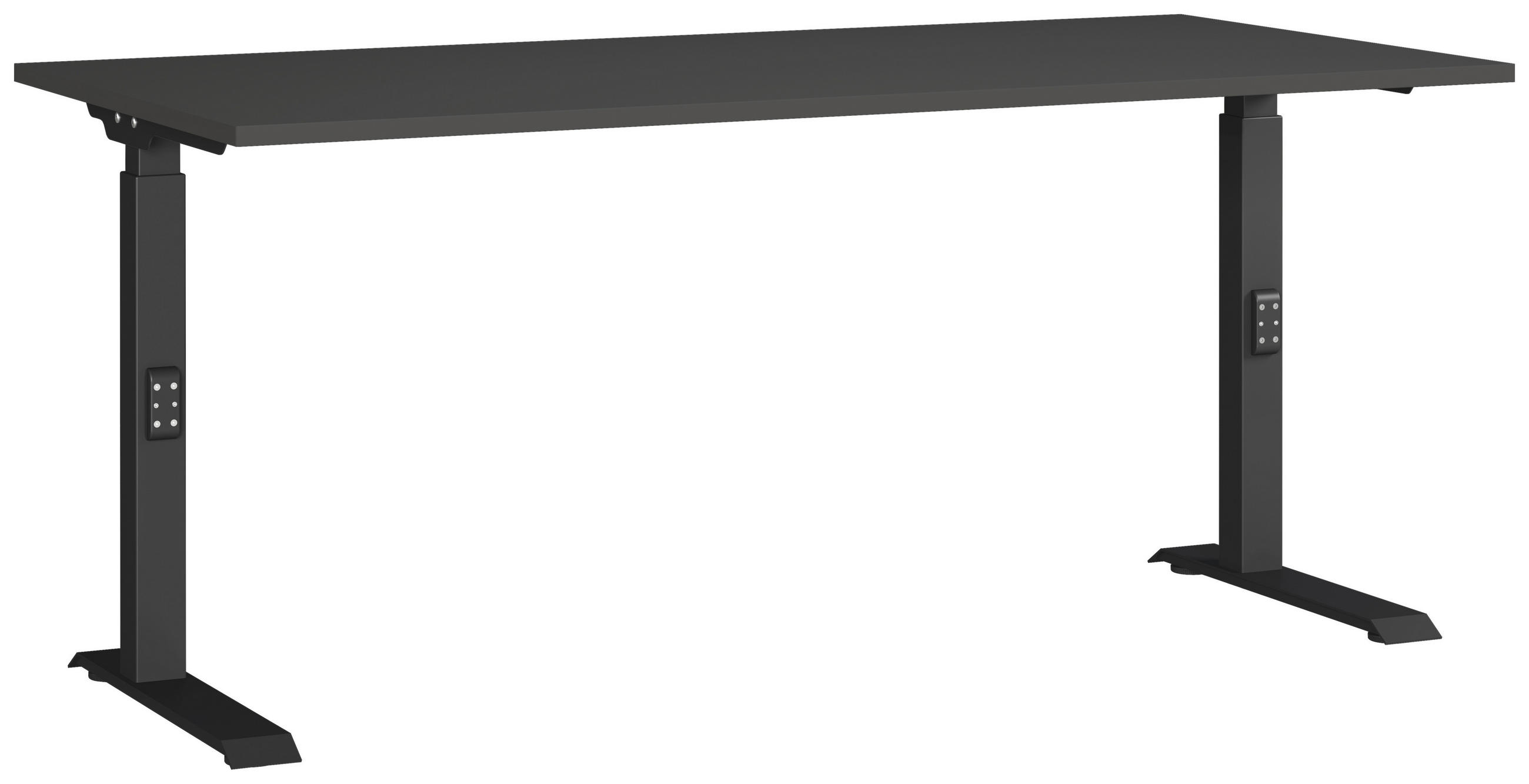 SCHREIBTISCH 160/80/68-91 cm  in Graphitfarben, Schwarz  - Schwarz/Graphitfarben, MODERN, Holzwerkstoff/Metall (160/80/68-91cm) - Germania