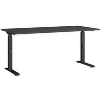 SCHREIBTISCH 160/80/68-91 cm  in Graphitfarben, Schwarz  - Graphitfarben/Schwarz, MODERN, Holzwerkstoff/Metall (160/80/68-91cm) - Germania