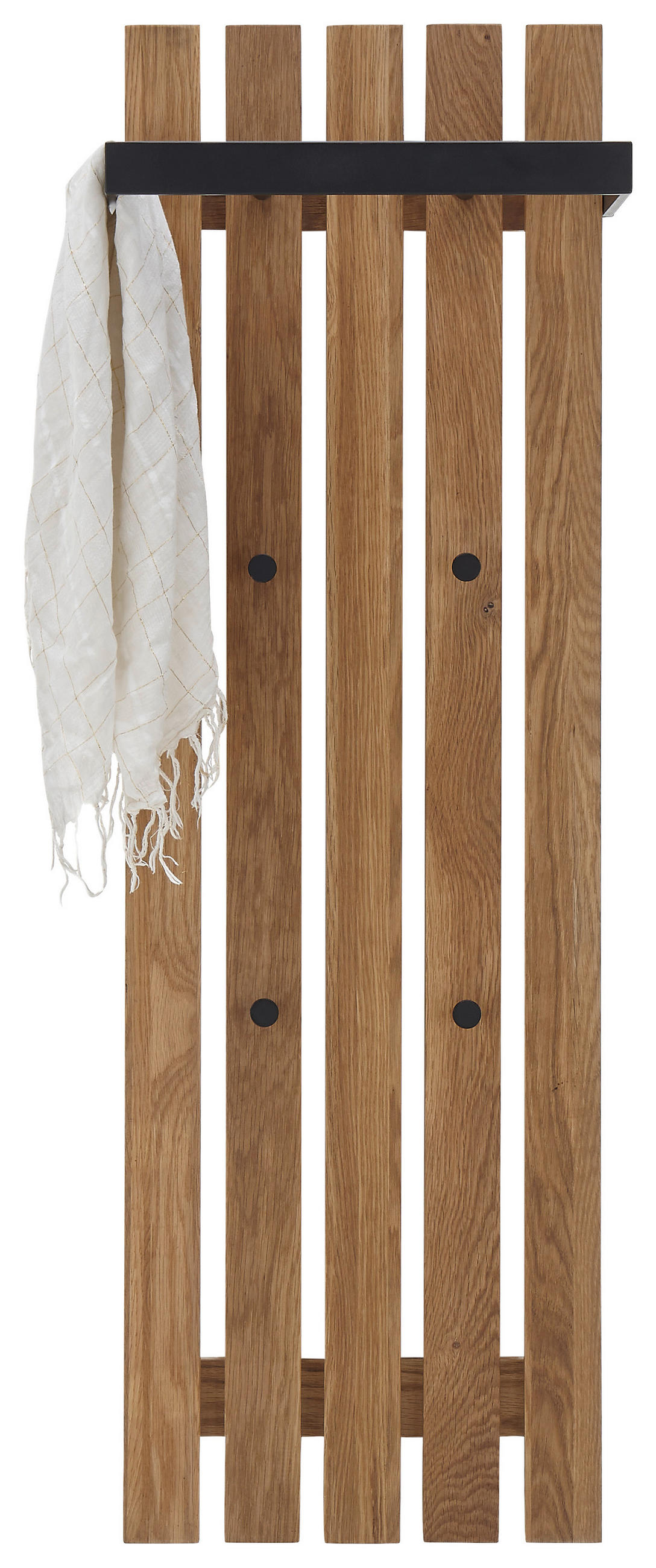 GARDEROBENPANEEL  in 40/120/22 cm  - Schwarz/Naturfarben, Basics, Holz/Metall (40/120/22cm)