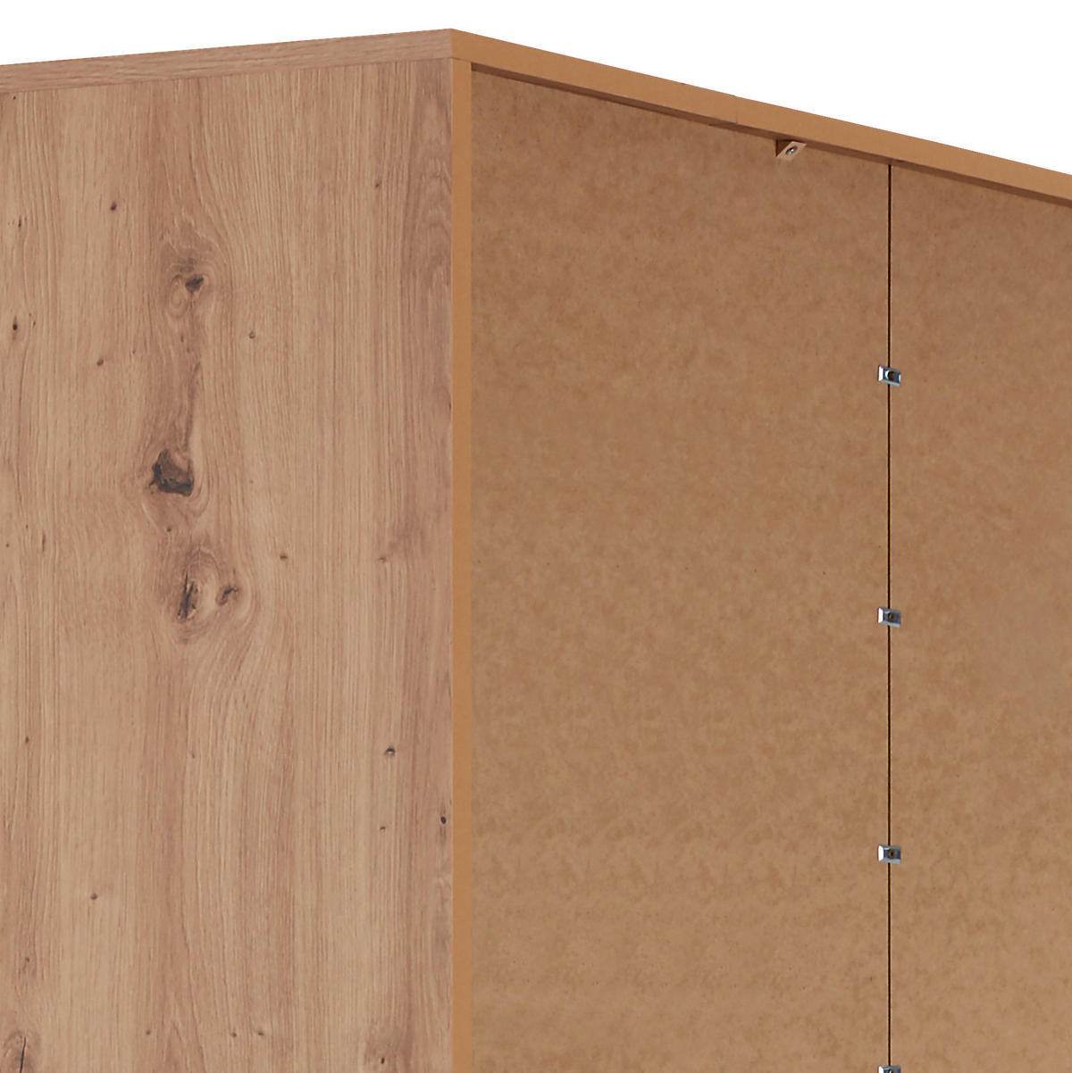 ECKSCHRANK 120/205/150 cm Weiß, Eiche Artisan  - Alufarben/Weiß, MODERN, Holzwerkstoff (120/205/150cm) - Ondega