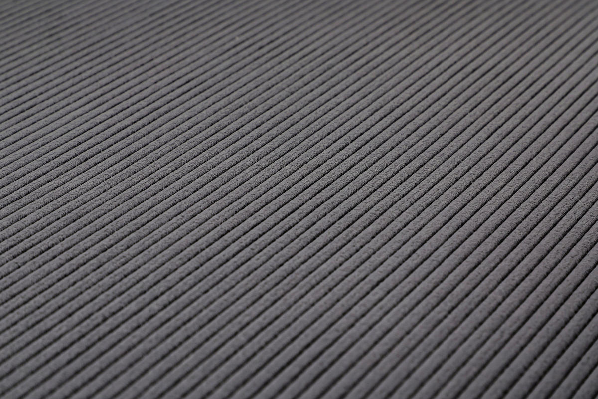 ECKSOFA Dunkelgrau Cord  - Dunkelgrau/Schwarz, Design, Kunststoff/Textil (198/135cm) - P & B