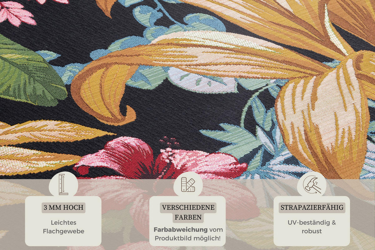 OUTDOORTEPPICH 120/180 cm Flair Multicolor, Goldfarben  - Goldfarben/Multicolor, Design, Kunststoff (120/180cm)