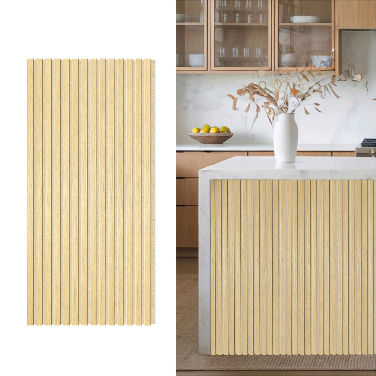 AKUSTIKPANEEL Echtholz Lean  - Eichefarben/Beige, KONVENTIONELL, Holz/Kunststoff (120/56/1.6cm) - Novel