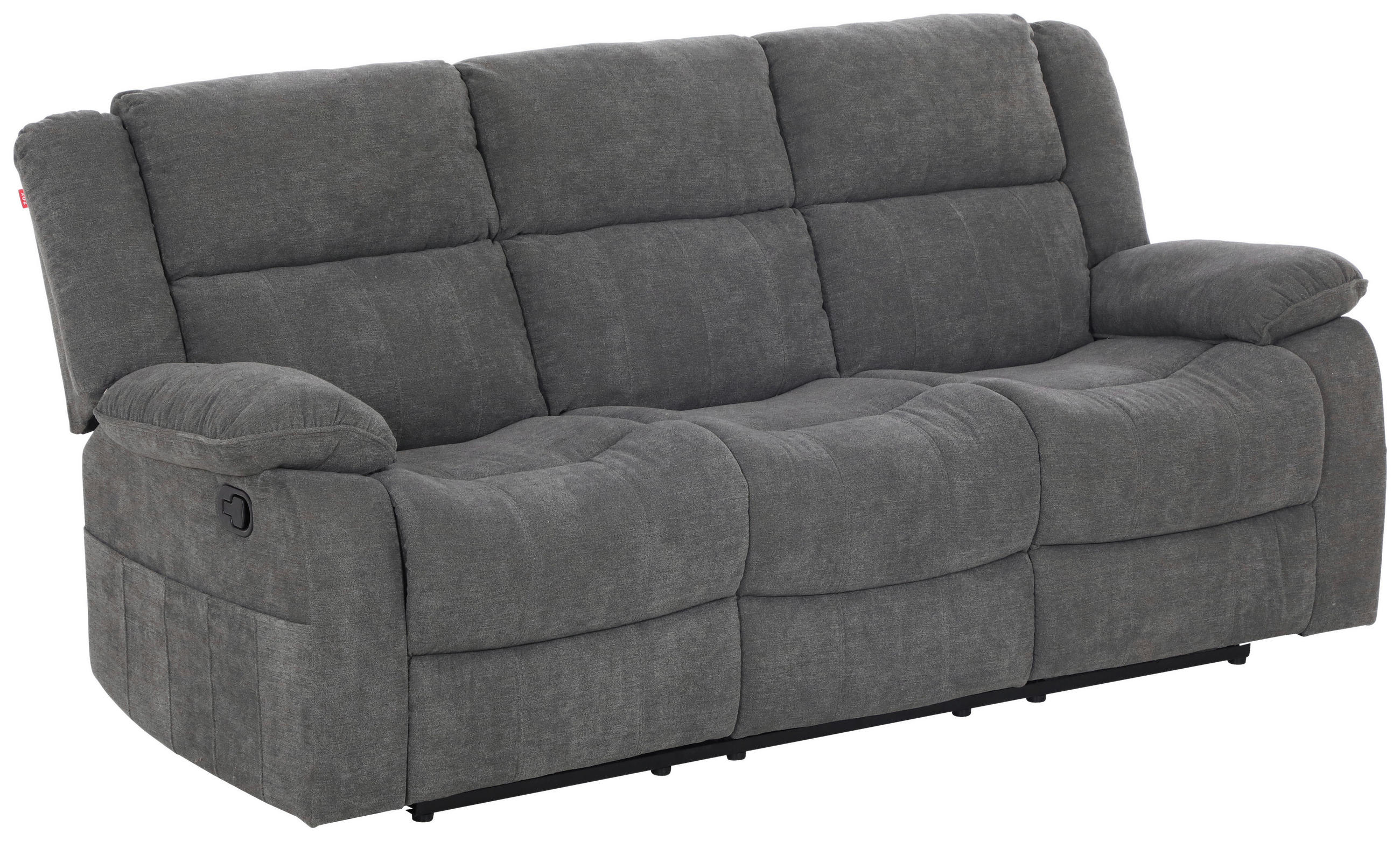 3-SITS SOFFA i vävt tyg grå  - svart/grå, Basics, textil/plast (209/101/93cm) - P & B