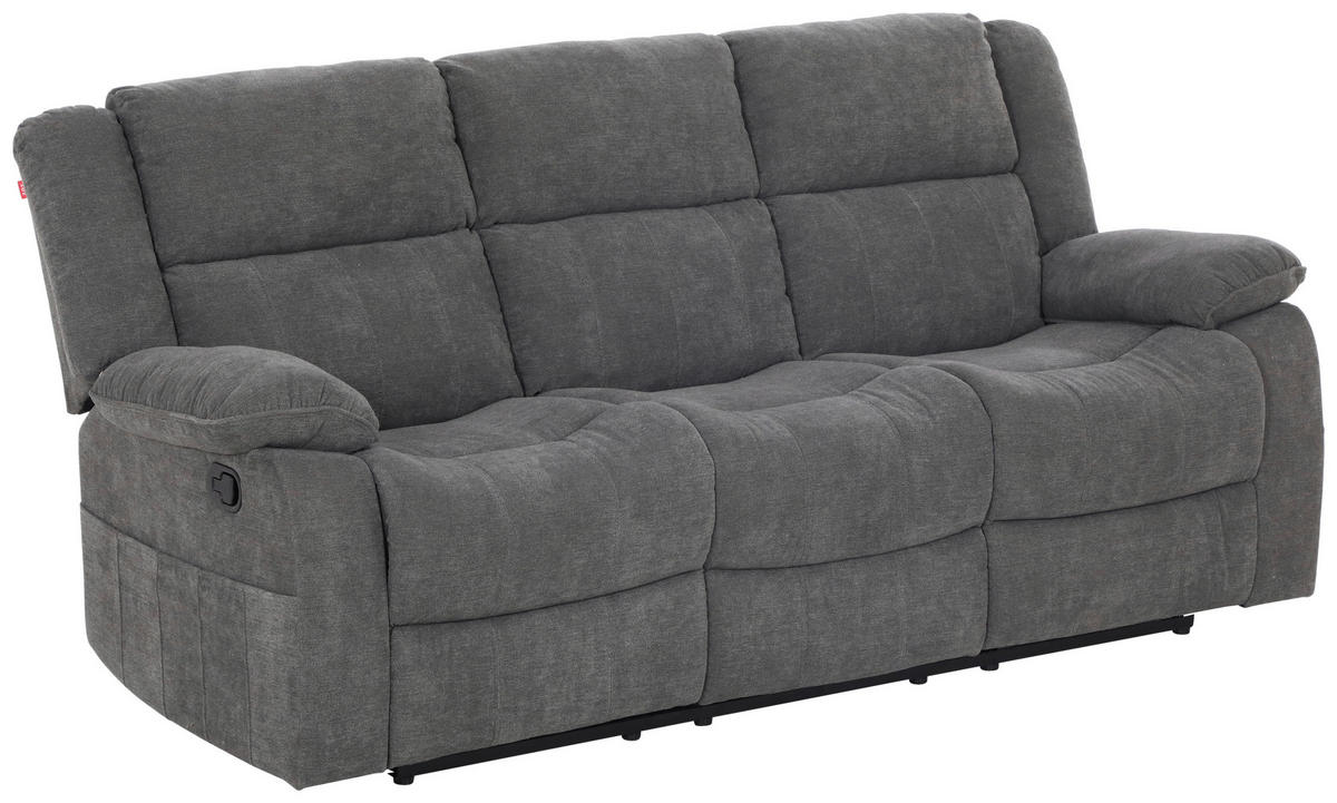 3-SITS SOFFA i vävt tyg grå  - svart/grå, Basics, textil/plast (209/101/93cm) - P & B