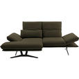 ECKSOFA  in Echtleder Olivgrün  130/210 cm  - Gelb/Schwarz, Design, Leder/Metall (130/210cm) - Dieter Knoll