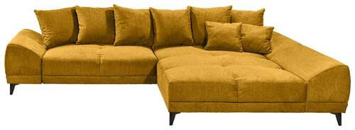 ECKSOFA in Webstoff Gelb  - Gelb/Schwarz, KONVENTIONELL, Kunststoff/Textil (310/185cm) - Carryhome