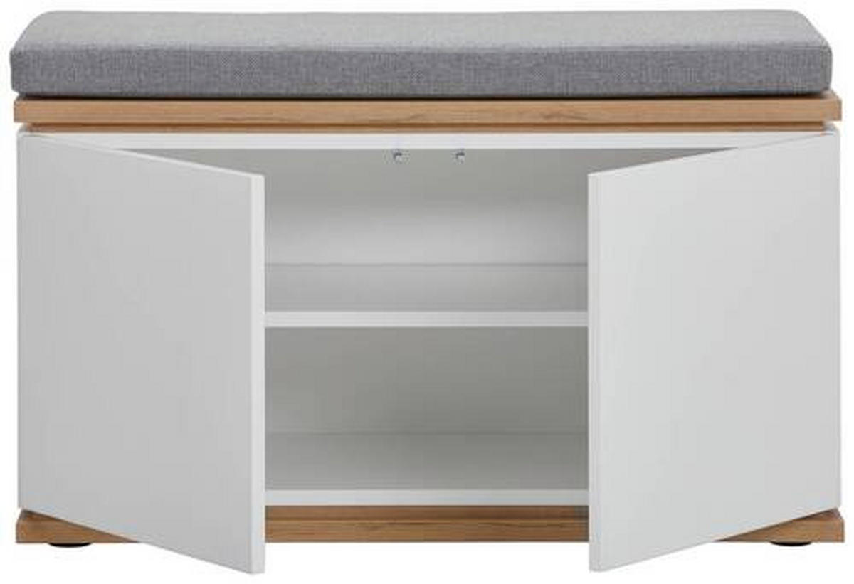 LAVICA DO PREDSIENE, 85/52/38 cm - čierna/biela, Design, kompozitné drevo/textil (85/52/38cm) - Xora