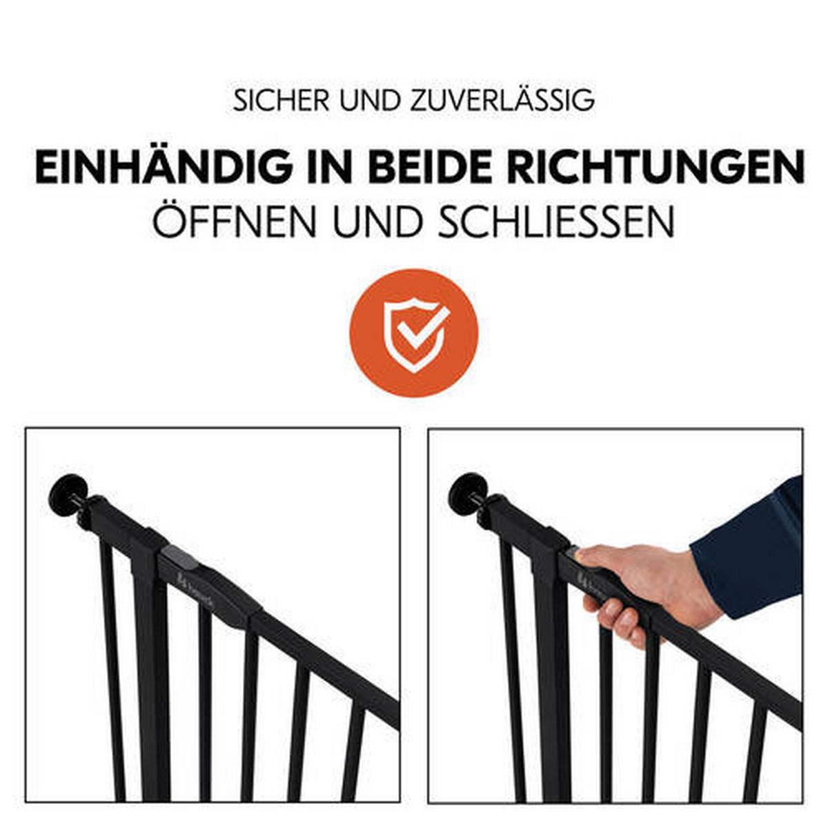 TÜRSCHUTZGITTER  - Schwarz, Basics, Kunststoff/Metall (75/77/4cm) - Hauck