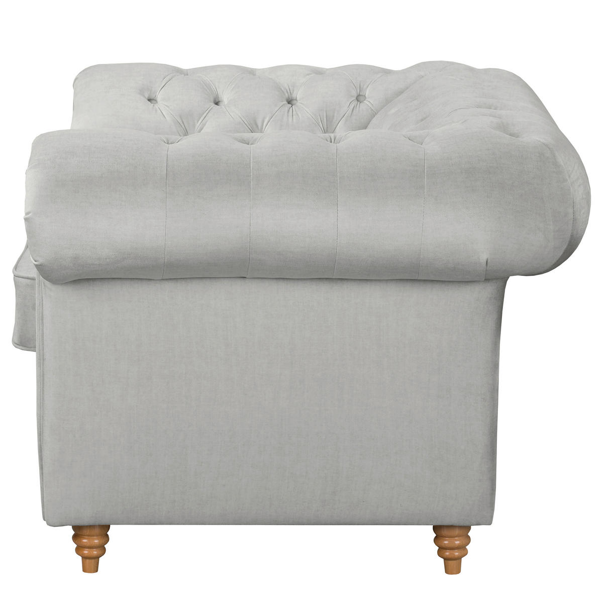 SESSEL Mikrofaser Hellgrau  - Hellgrau, Design, Holz/Textil (128/75/91cm) - P & B