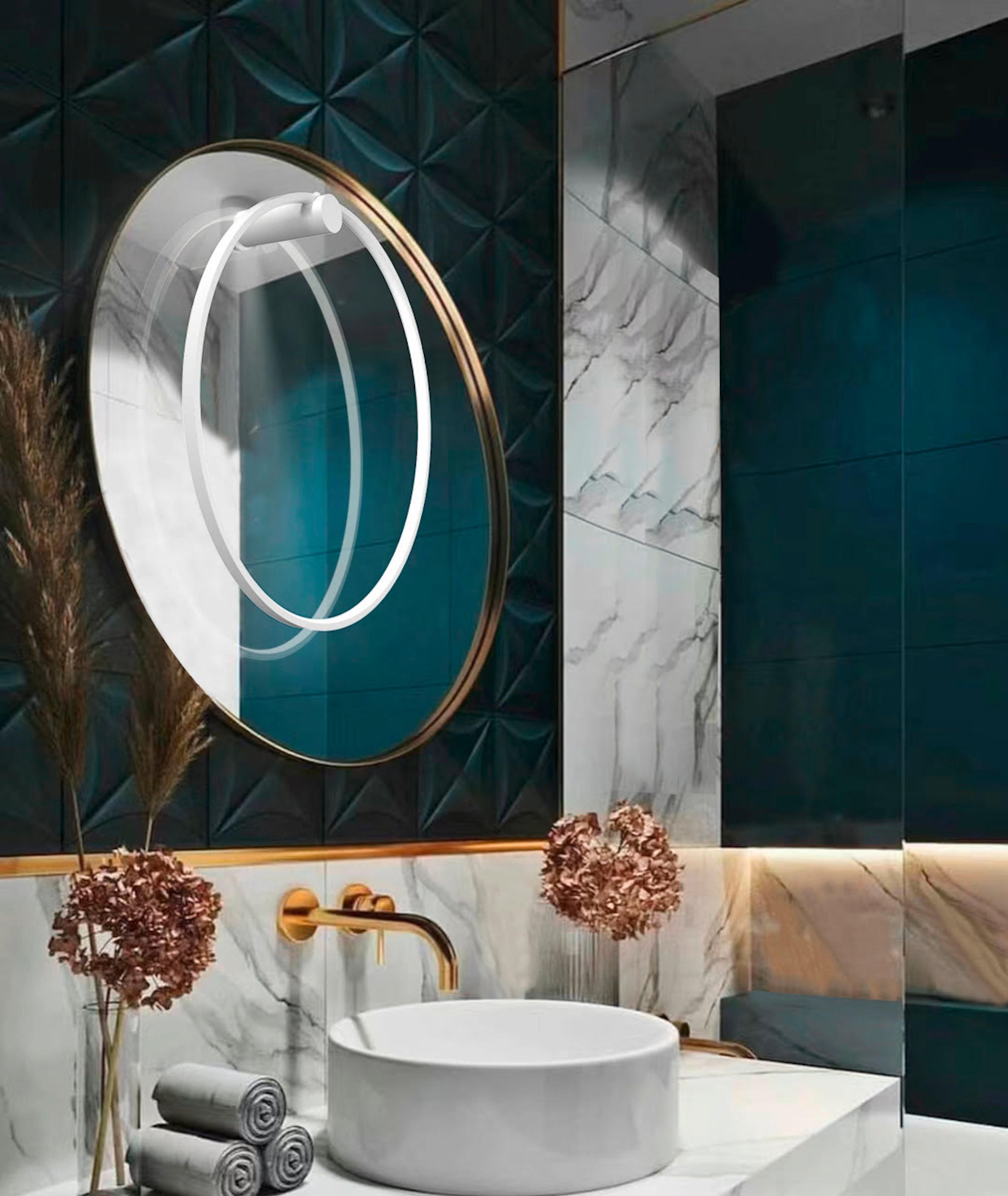WANDLEUCHTE Mirror   - Weiß, Design, Metall (60/60/16cm)