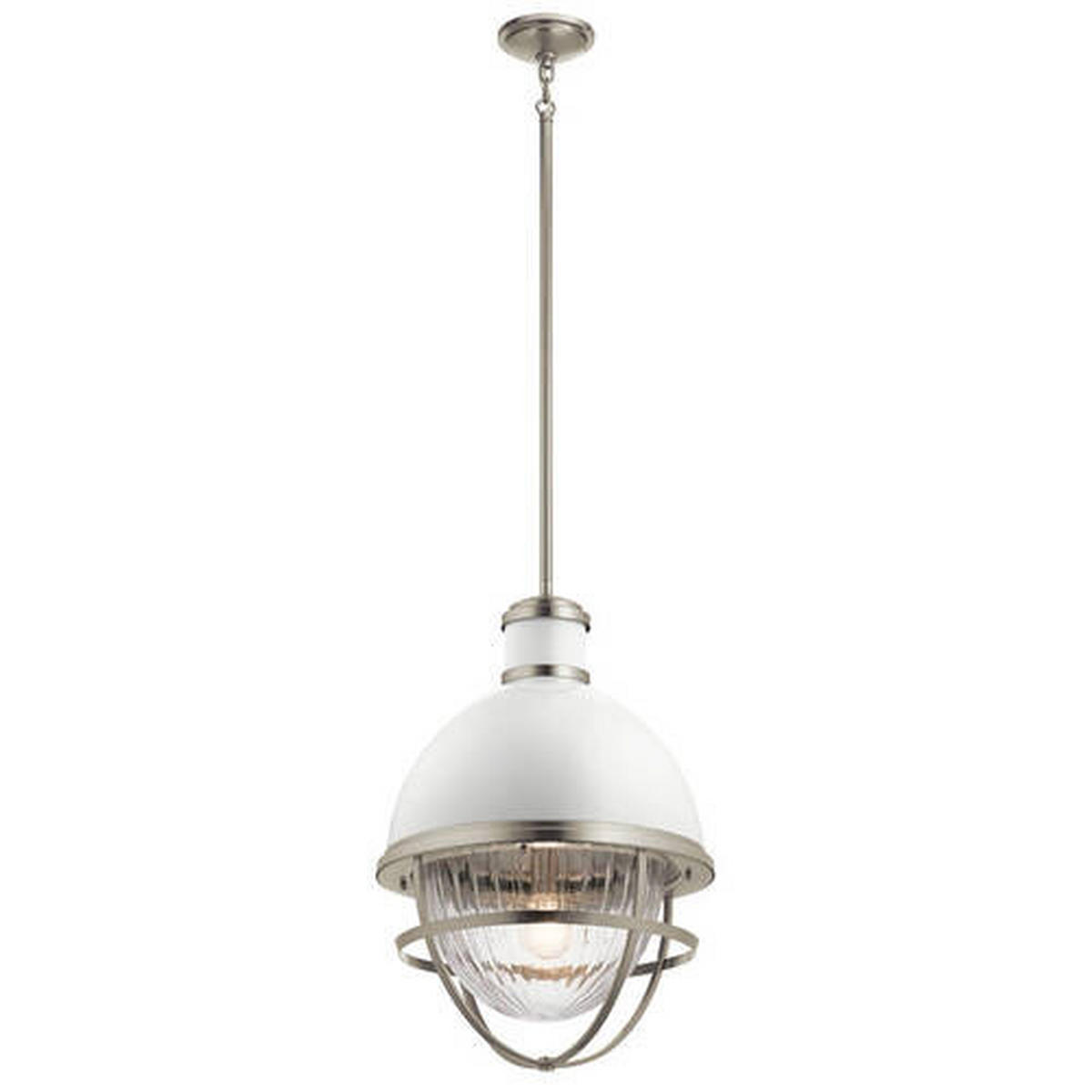 SVJETILJKA VISEĆA  40.8/75.1 cm      Elstead Tollis  - bijela/boje nikla, Design, staklo/metal (40.8/75.1cm) - Elstead Lighting