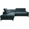 ECKSOFA  in Struktur Blau   - Blau/Schwarz, MODERN, Textil/Metall (212/254cm) - Carryhome