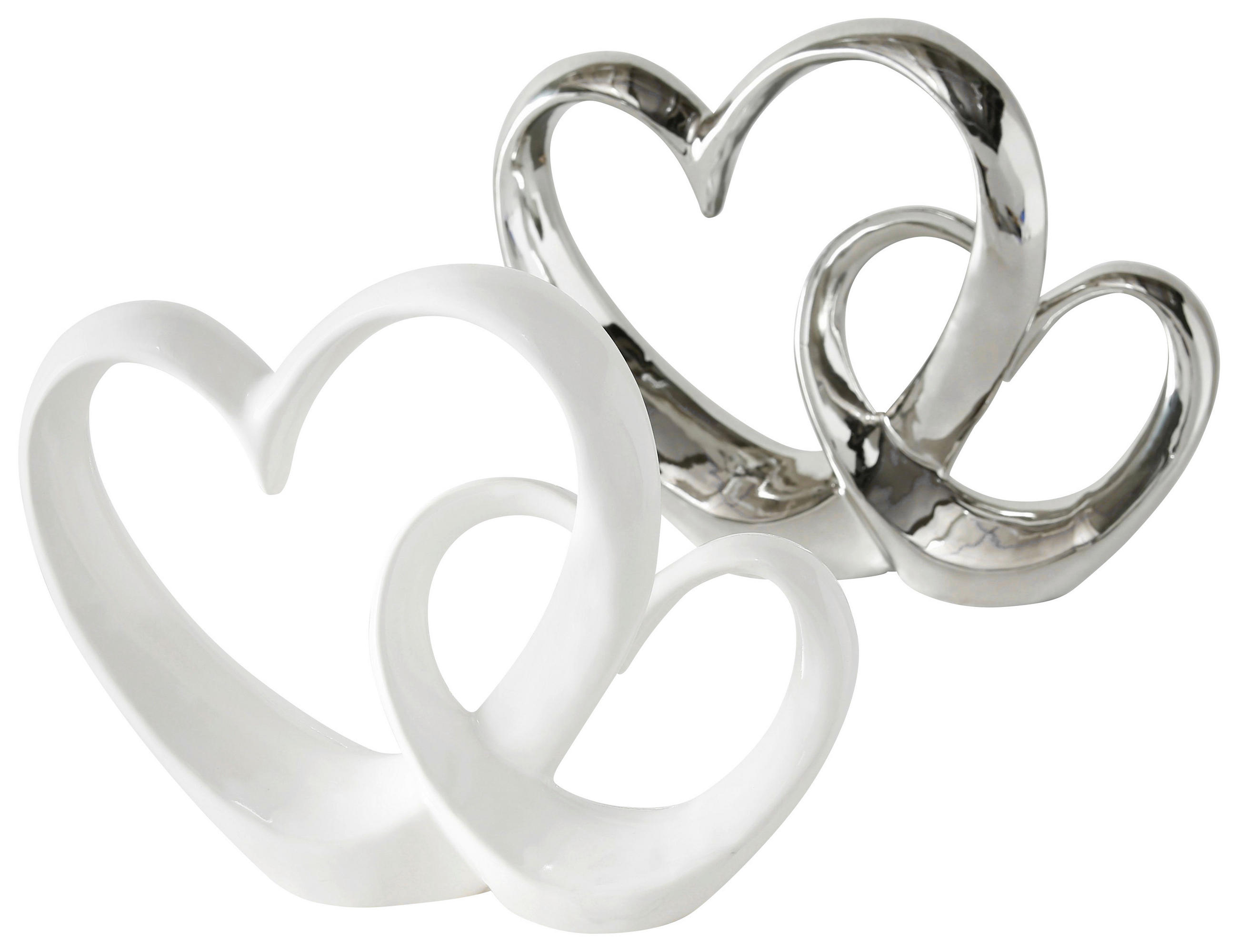 SKULPTUR - vit/silver, keramik (26/7/22cm) - Boltze Home