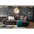 ECKSOFA in Webstoff Dunkelbraun  - Chromfarben/Dunkelbraun, Design, Kunststoff/Textil (276/212cm) - Carryhome