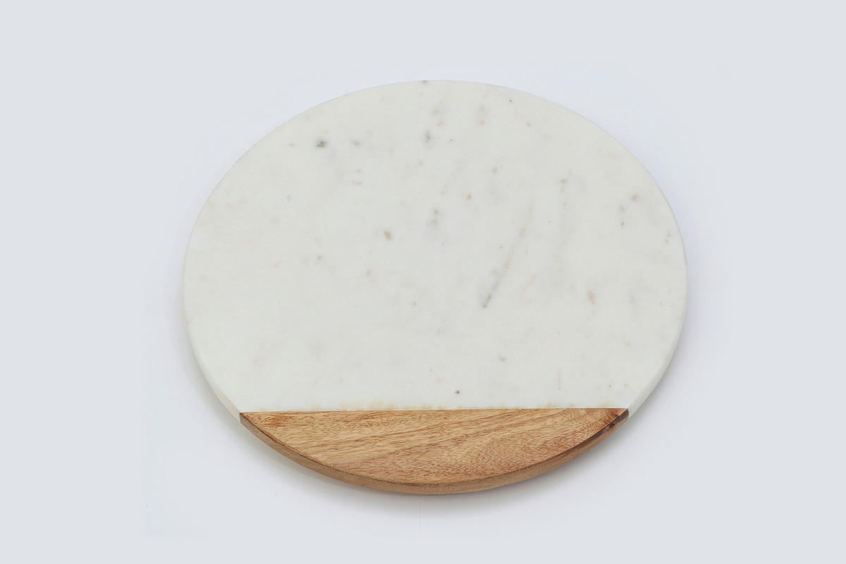 PLATZTELLER  - Naturfarben/Weiß, Trend, Holz/Stein (30/5cm) - Ambia Home