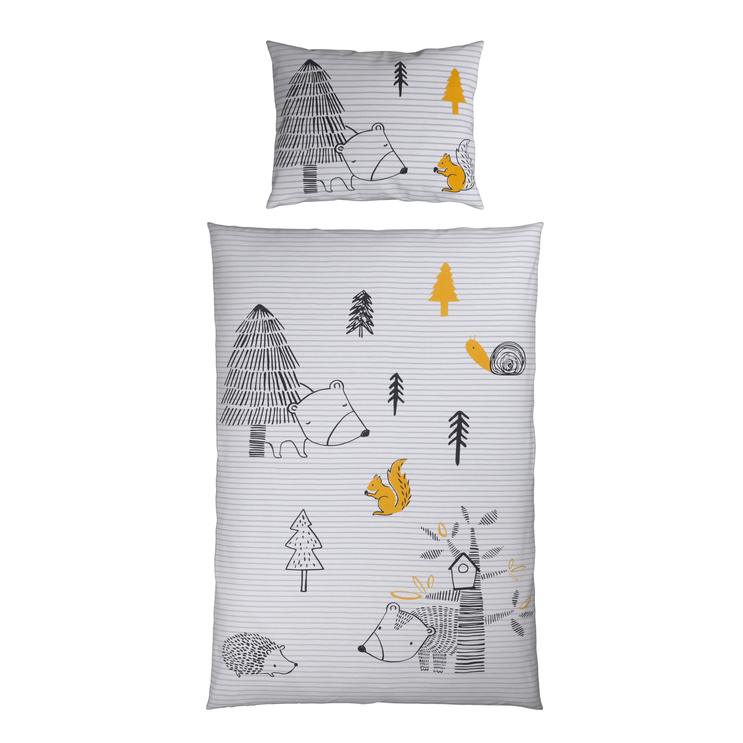 Avelia Babybettwäsche Grauweiß 100x135 cm