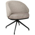 ARMLEHNSTUHL  Typenauswahl, Sitzfläche 360° drehbar, automatische Rückholfunktion Chenille, Flanell  - Taupe/Schwarz, Design, Textil/Metall (67/83/63cm) - Novel