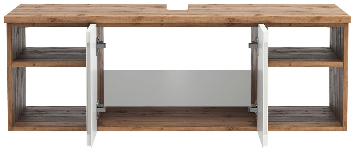 WASCHBECKENUNTERSCHRANK 120/41/47 cm  - Eiche Wotan/Weiß, MODERN, Holzwerkstoff (120/41/47cm) - Held