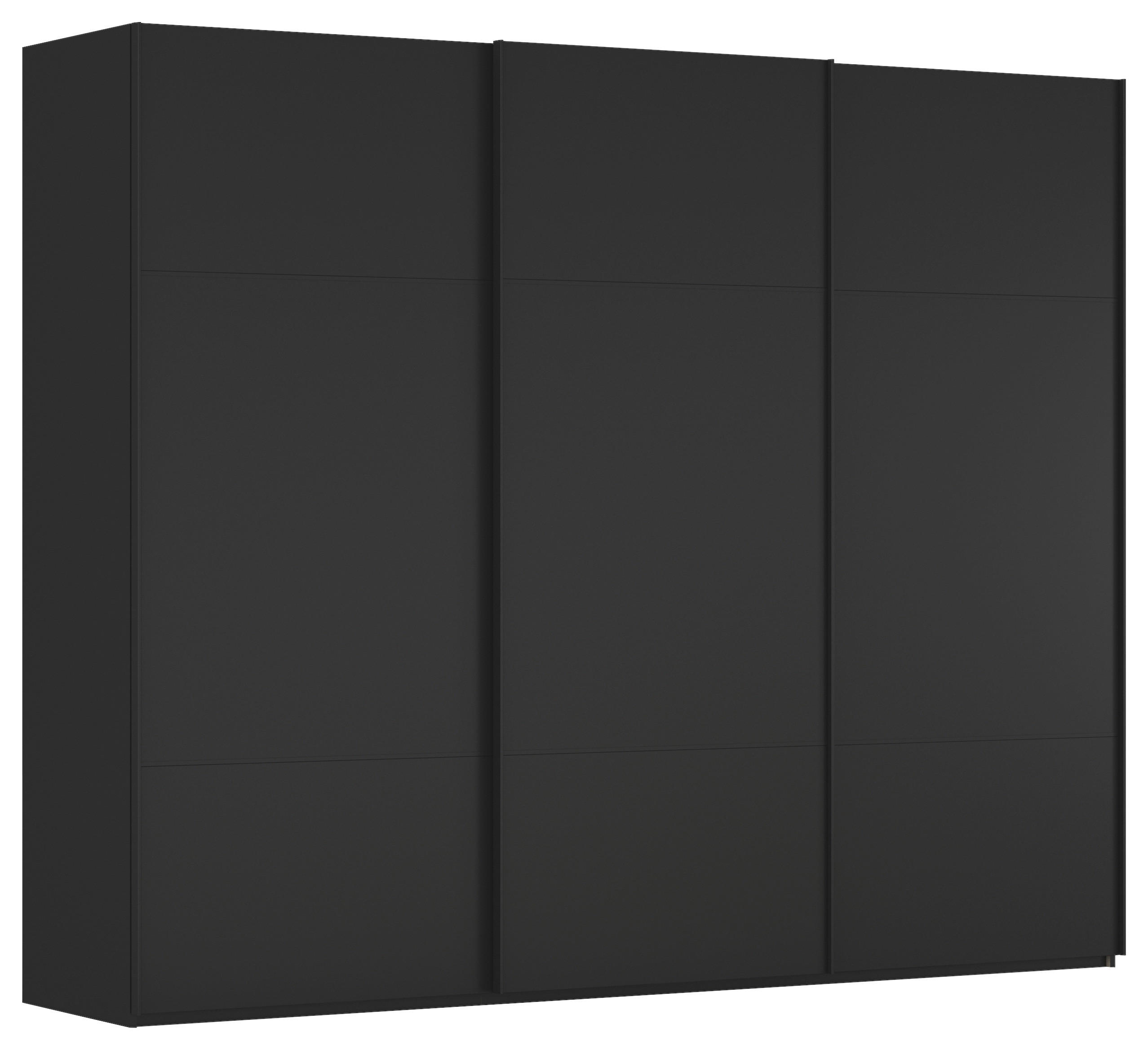 SCHWEBETÜRENSCHRANK 271/223/68 cm 3-türig Schwarz  - Schwarz, KONVENTIONELL, Holzwerkstoff/Metall (271/223/68cm) - Novel