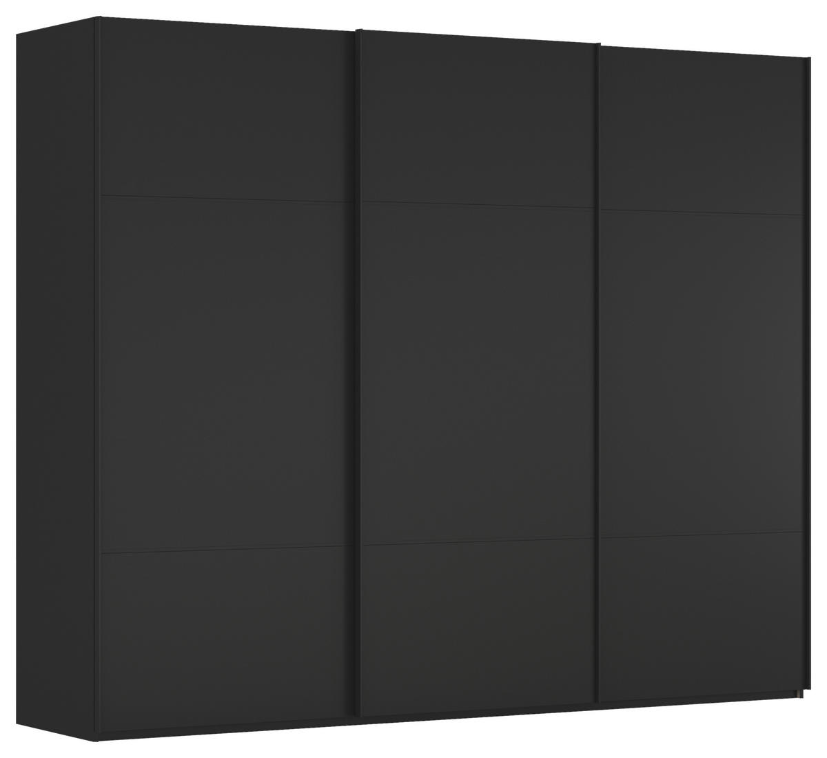 SCHWEBETÜRENSCHRANK Schwarz  - Schwarz, Konventionell, Holzwerkstoff/Metall (301/223/68cm) - Novel