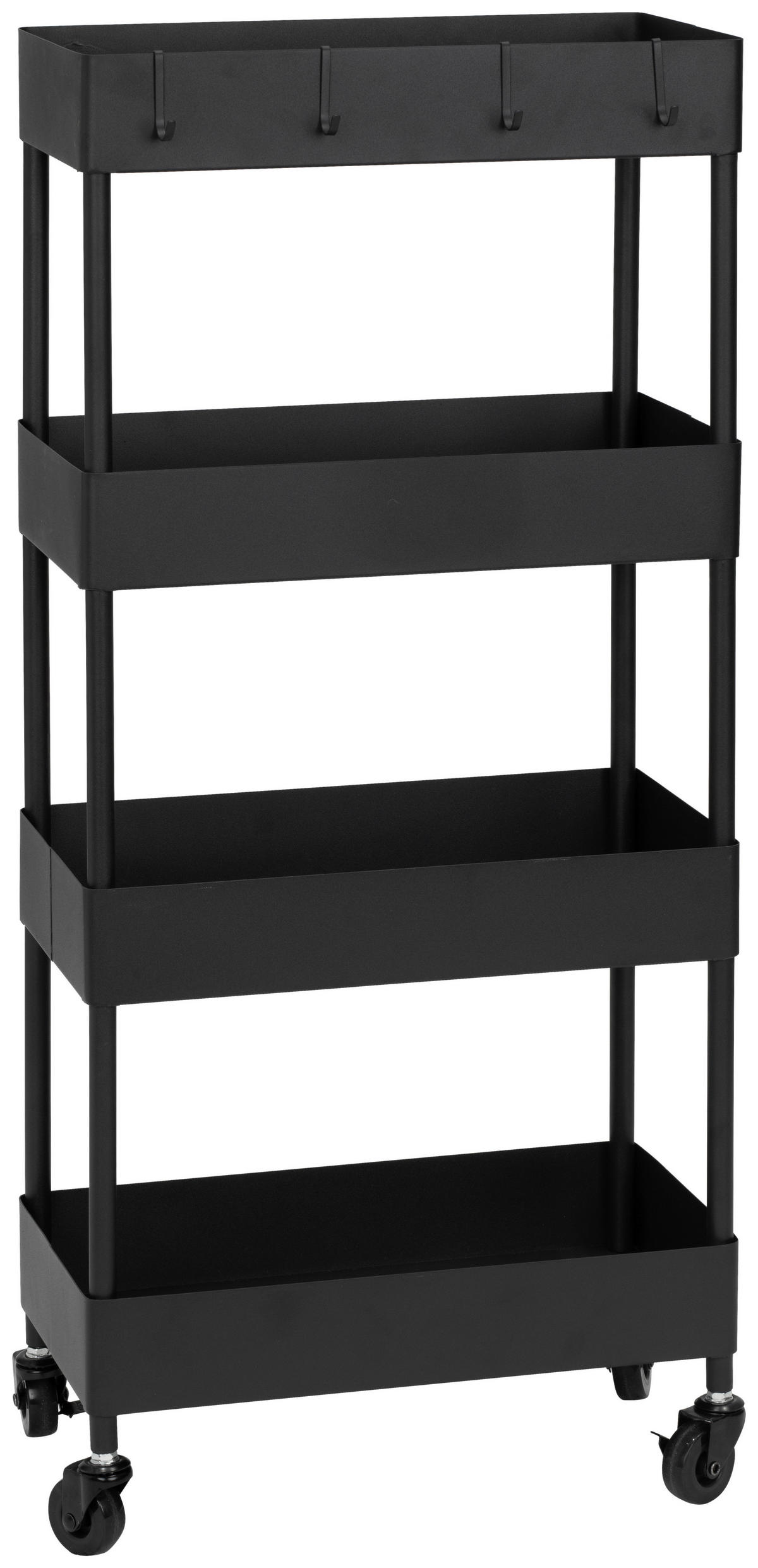 SERVIERWAGEN Schwarz  - Schwarz, MODERN, Metall (40/90/22cm) - PBJ