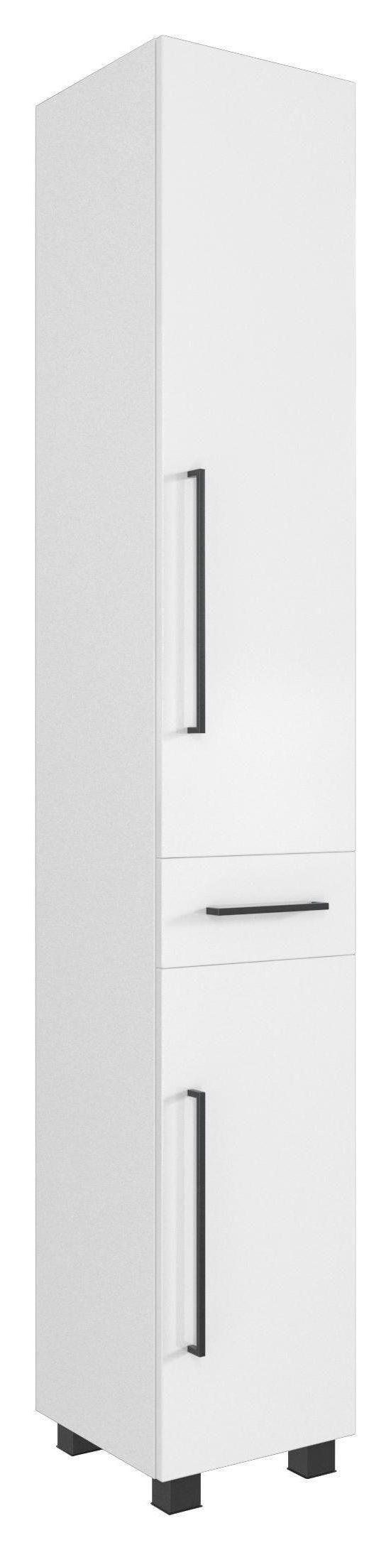 HOCHSCHRANK 30/180/35 cm  - Schwarz/Weiß, KONVENTIONELL, Holzwerkstoff/Kunststoff (30/180/35cm) - Held