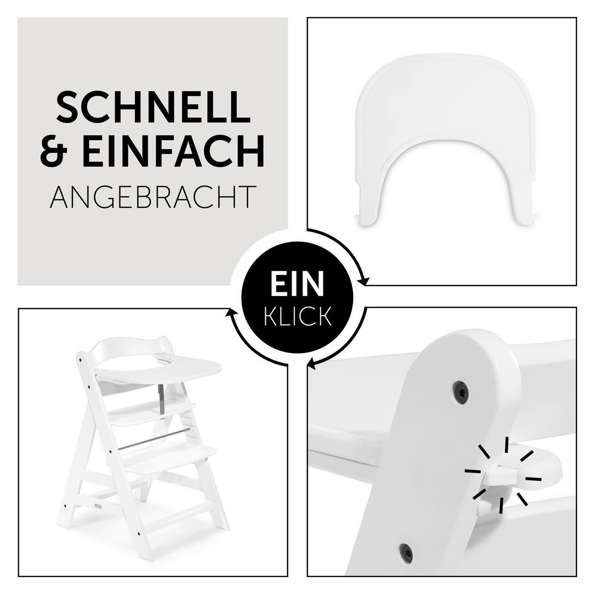 ESS- UND SPIELBRETT ALPHA CLICK TRAY  - Weiss, Basics, Kunststoff (46/44/3,5cm) - Hauck