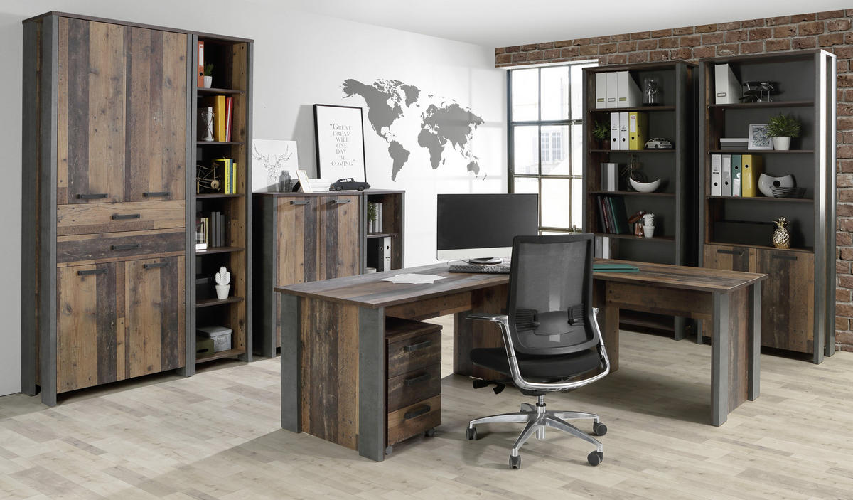 SCHREIBTISCH 103/70/73.5 cm  in Braun, Dunkelgrau  - Dunkelgrau/Braun, KONVENTIONELL, Holzwerkstoff/Kunststoff (103/70/73.5cm) - MID.YOU