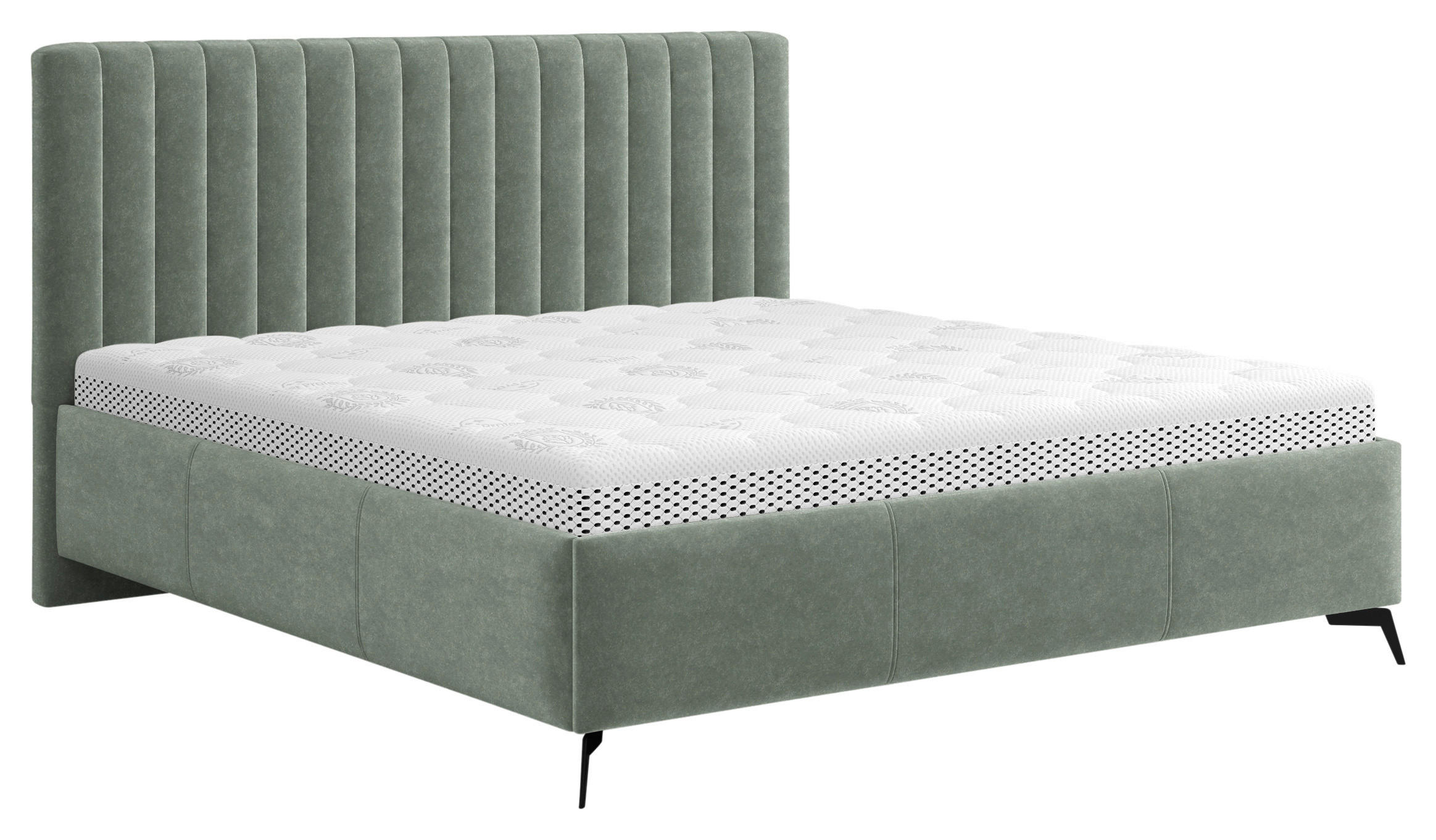 POLSTERBETT 180/200 cm,  in Grau, gepolstertes Kopfteil, Lattenrost, Bettkasten,  - Schwarz/Grau, KONVENTIONELL, Holz/Textil (180/200cm) - Boxxx