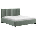 POLSTERBETT gepolstertes Kopfteil, Lattenrost, Bettkasten Grau 180/200 cm  - Schwarz/Grau, KONVENTIONELL, Holz/Textil (180/200cm) - Hom`in